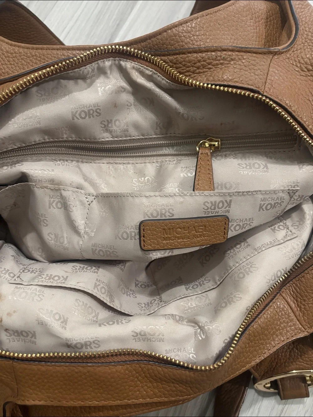 Michael Kors Large Fulton Tote Camel Leather Shoulder Bag